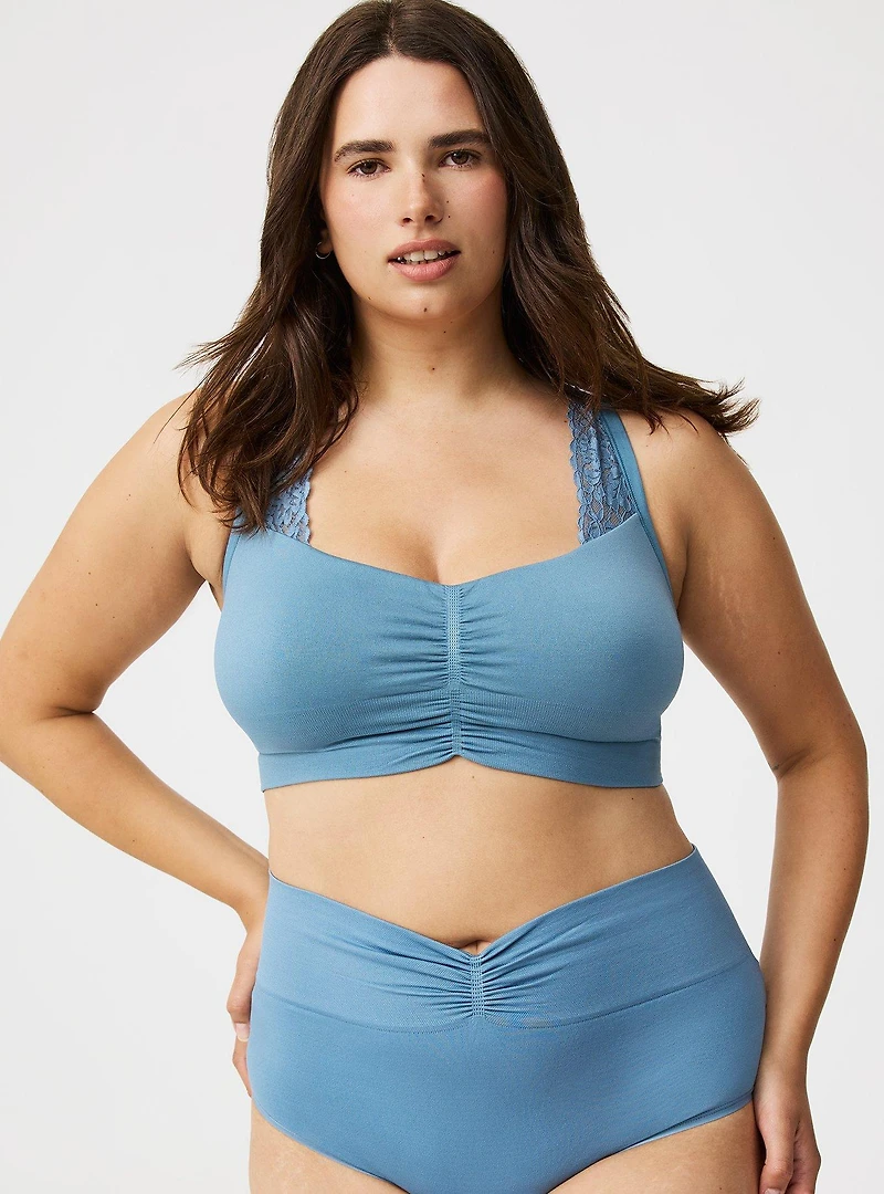 Unlined Seamless Ruched Bralette