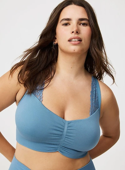Unlined Seamless Ruched Bralette