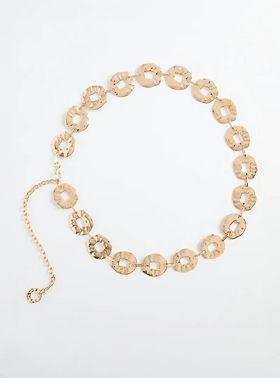 Hammered Oval Chain Belt