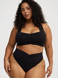 Seamless Smooth High-Rise Ruched Thong Panty
