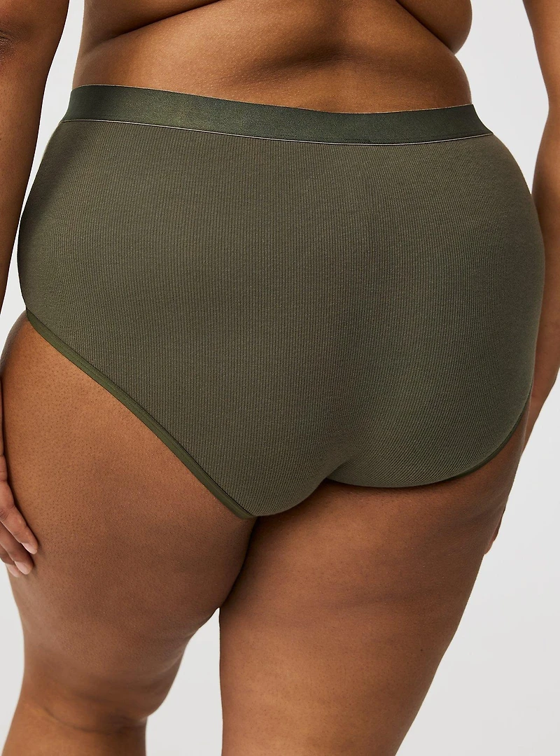 Cotton Rib Mid-Rise Brief Panty