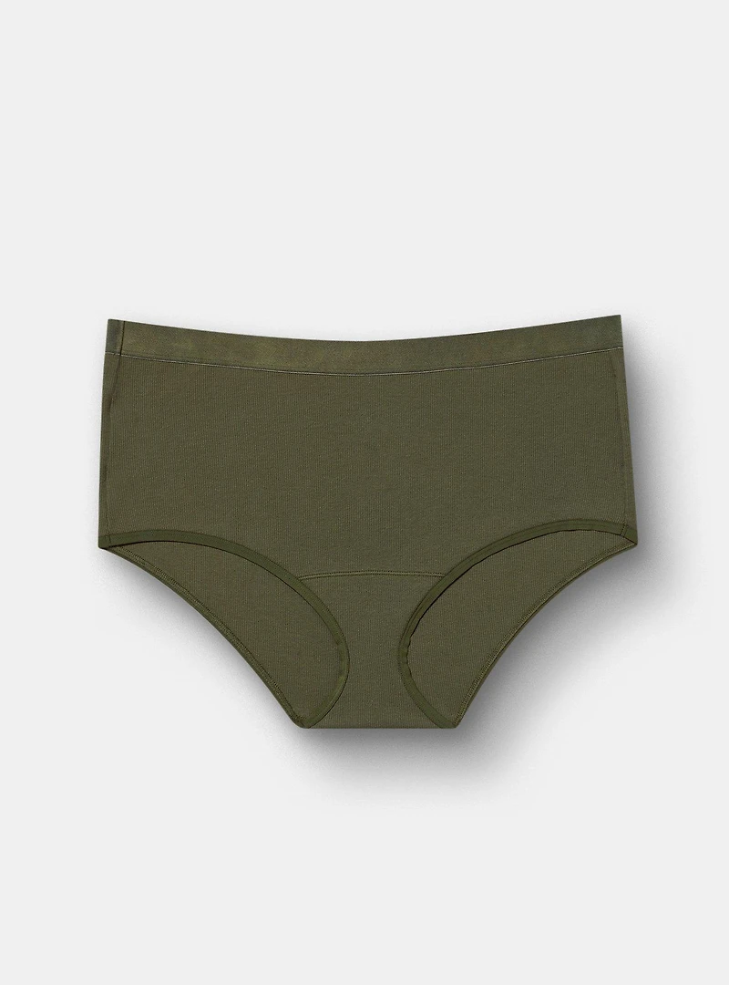Cotton Rib Mid-Rise Brief Panty