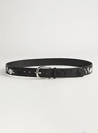 Embroidered Denim Belt