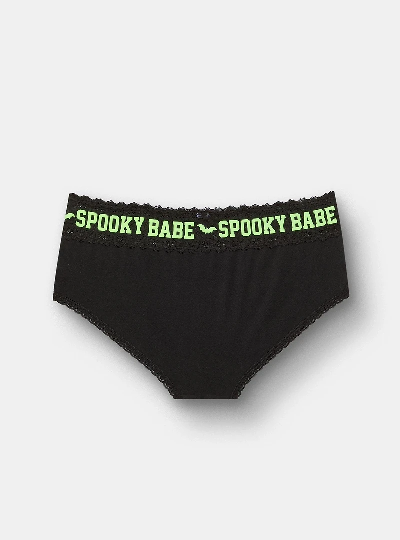 Cotton Mid-Rise Wide Lace Cheeky Panty