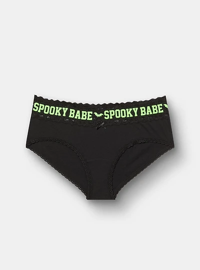 Cotton Mid-Rise Wide Lace Cheeky Panty