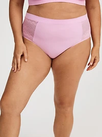 Seamless Smooth Lace Mid Rise Brief Panty