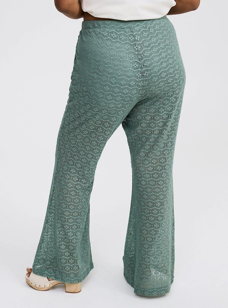 High-Rise Flare Leg Crochet Pant