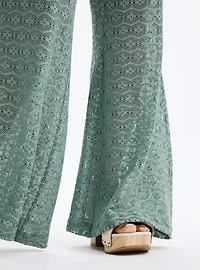High-Rise Flare Leg Crochet Pant