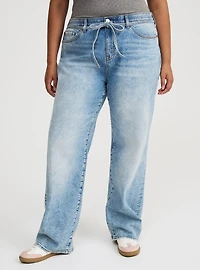 High-Rise Baggy Tie-Waist Jean