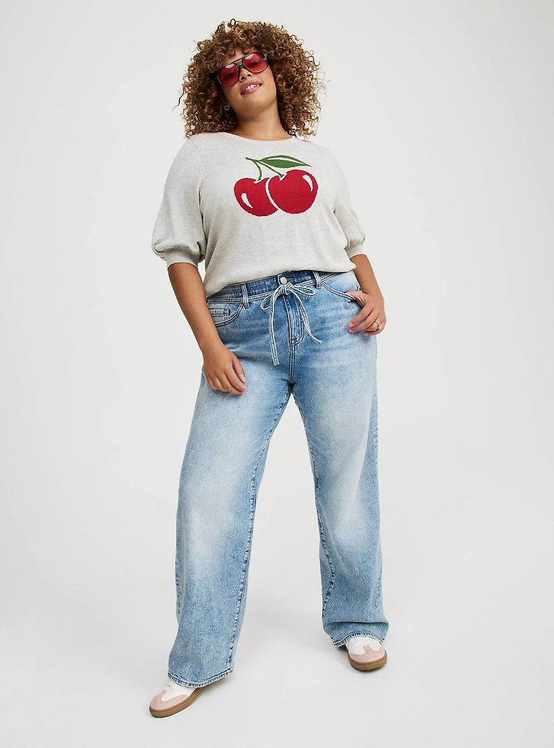 High-Rise Baggy Tie-Waist Jean