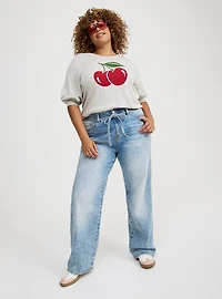High-Rise Baggy Tie-Waist Jean