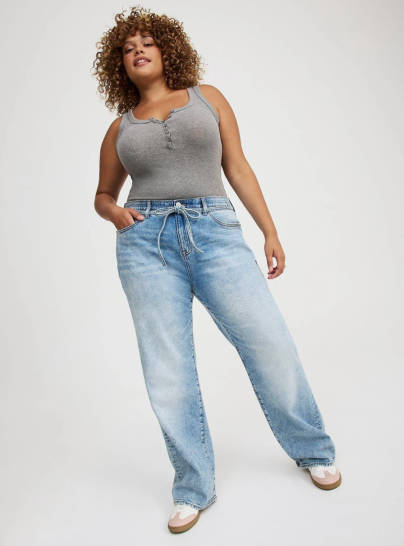 High-Rise Baggy Tie-Waist Jean