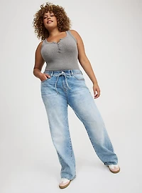 High-Rise Baggy Tie-Waist Jean