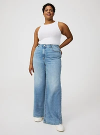 High-Rise Wide-Leg Rhinestone Jean