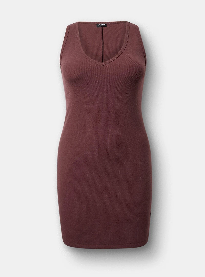 Mini Rib V-Neck Dress