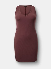 Mini Rib V-Neck Dress