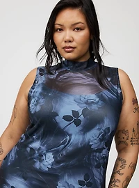 Maxi Mock-Neck Column Dress