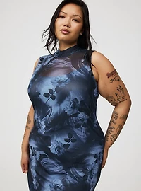 Maxi Mock-Neck Column Dress