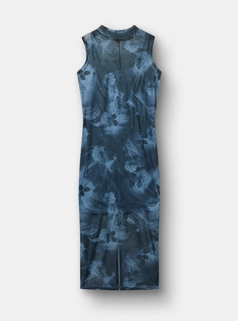 Maxi Mock-Neck Column Dress