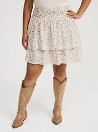 Double-Ruffle Mini Skirt