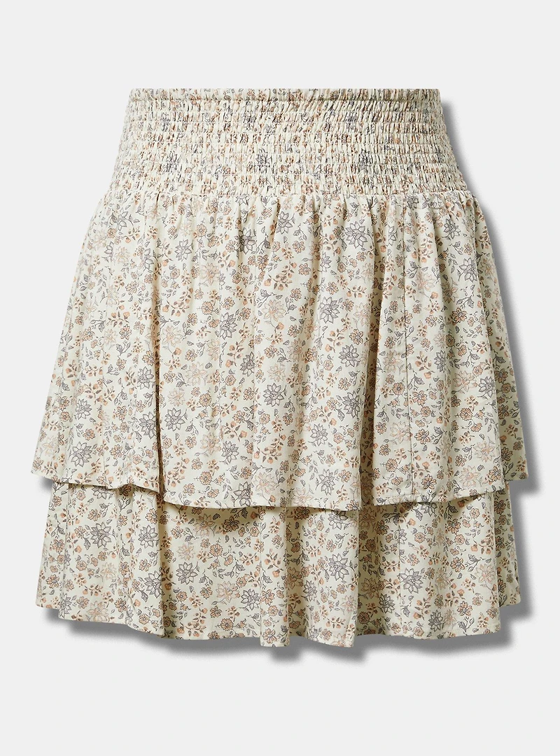 Double-Ruffle Mini Skirt
