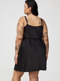 Satin Tie Slip Mini Dress
