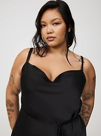Satin Tie Slip Mini Dress