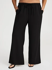 Wide Leg High-Rise Crepe Pant