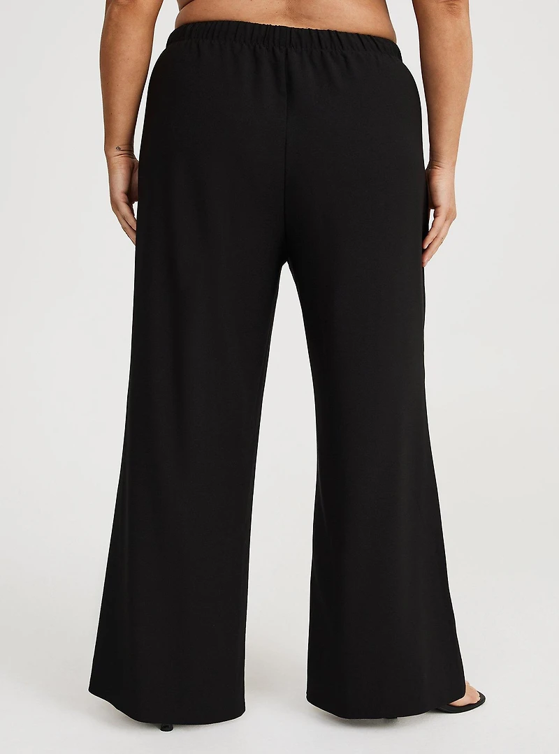 Wide Leg High-Rise Crepe Pant
