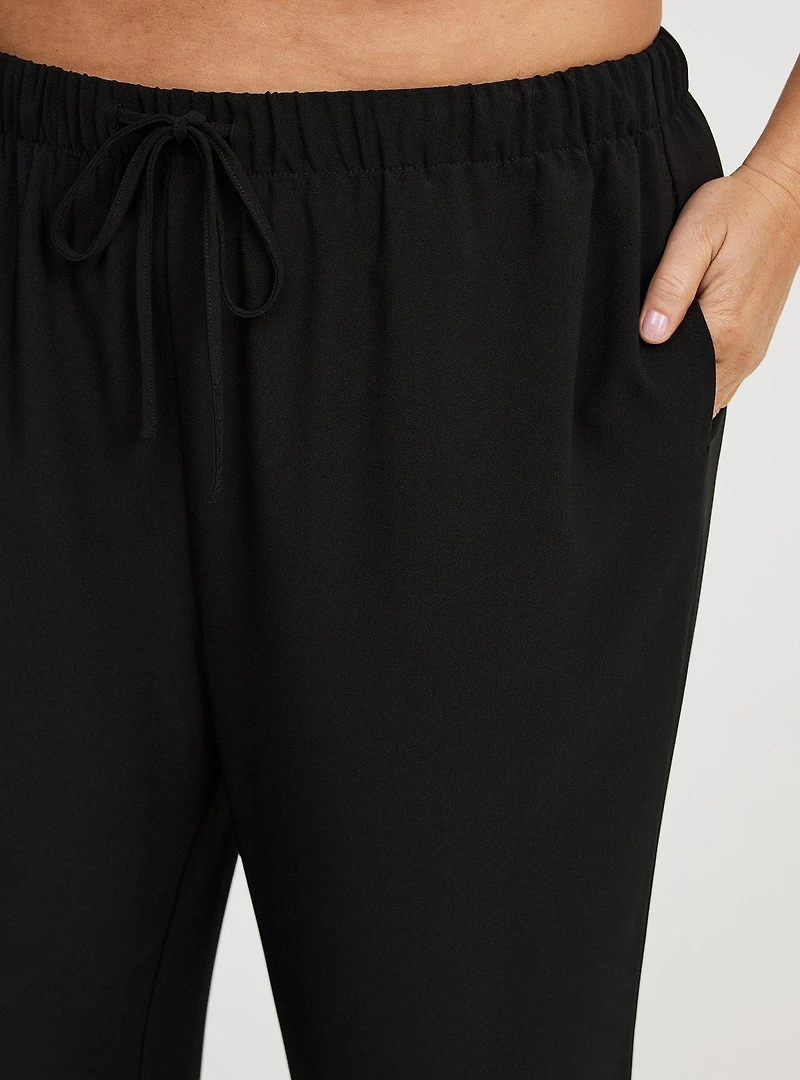 Wide Leg High-Rise Crepe Pant