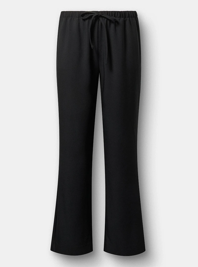 Wide Leg High-Rise Crepe Pant
