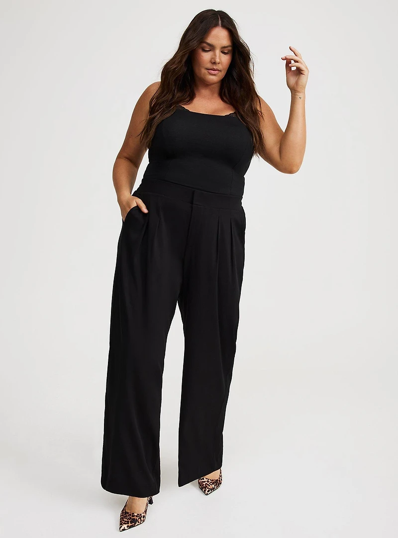 Wide-Leg Buckle-Back Pant