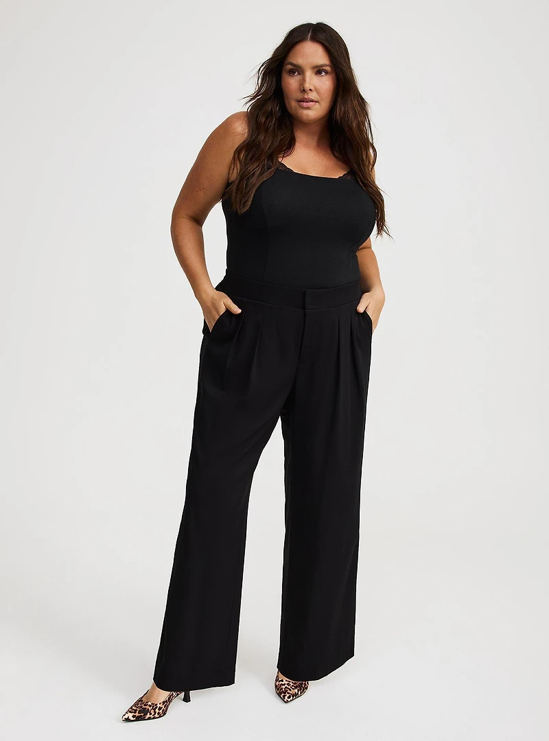 Wide-Leg Buckle-Back Pant