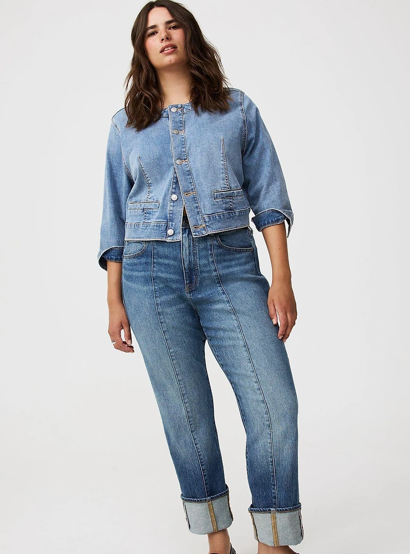 High-Rise Straight Cuffed Jean