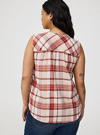 Pleated Front Tie Tank