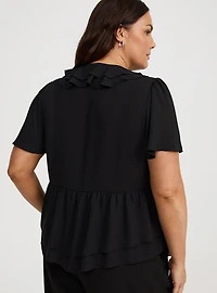 V-Neck Double Ruffle Top