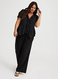 V-Neck Double Ruffle Top