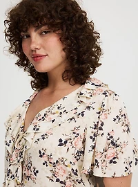 V-Neck Double Ruffle Top