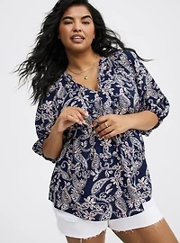 Challis V-Neck Blouse