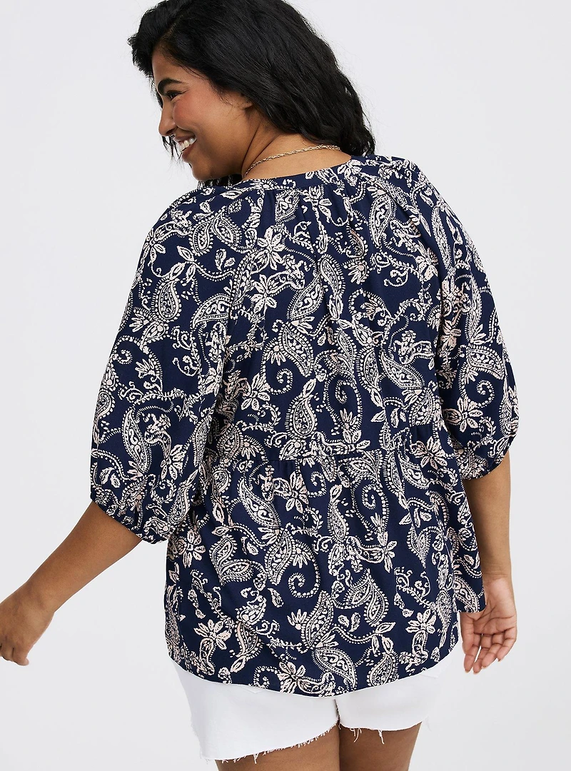Challis V-Neck Blouse
