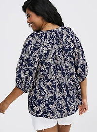 Challis V-Neck Blouse