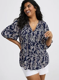 Challis V-Neck Blouse