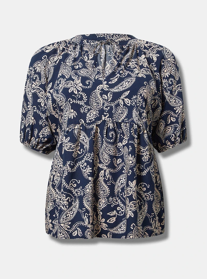 Challis V-Neck Blouse