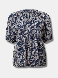 Challis V-Neck Blouse