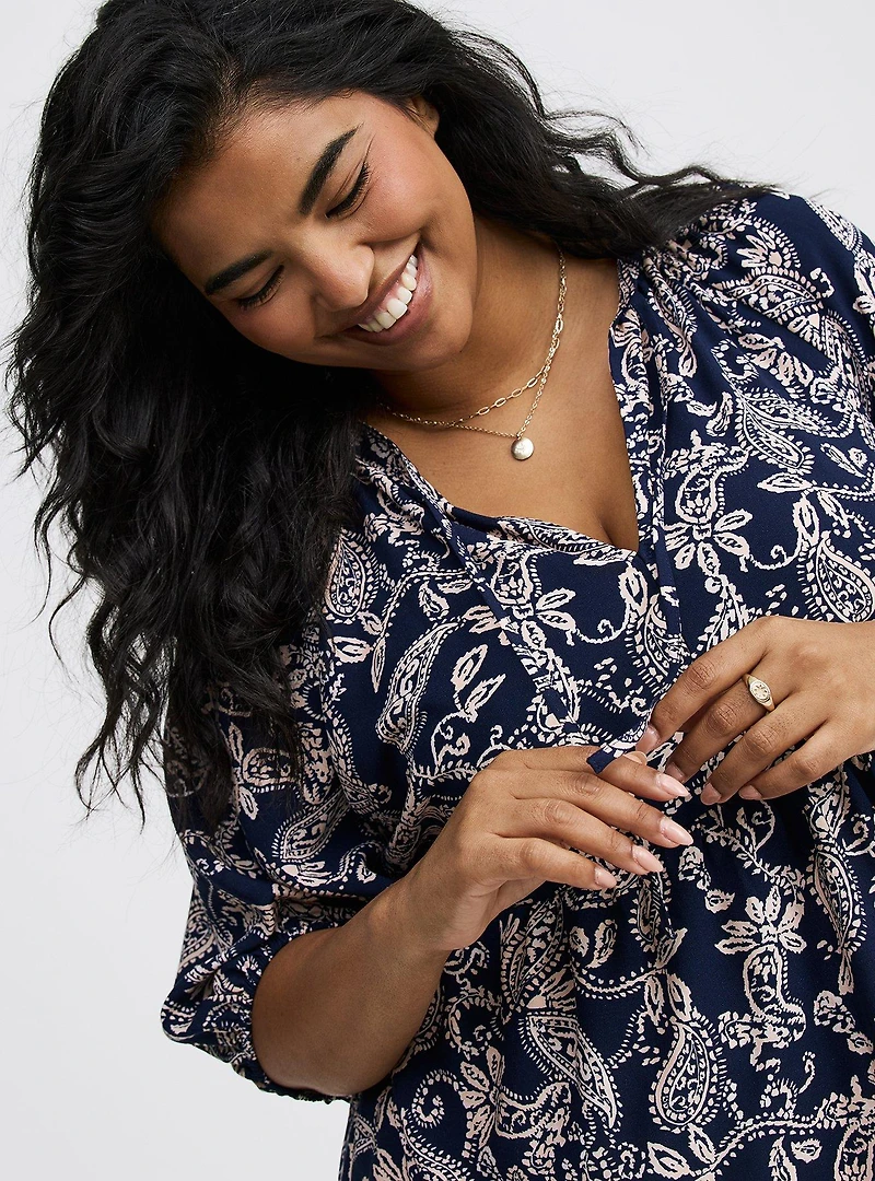 Challis V-Neck Blouse