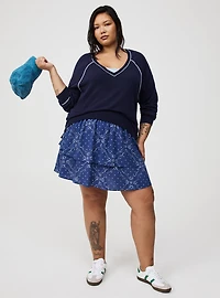 V-Neck Raglan Sweater