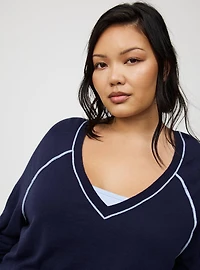 V-Neck Raglan Sweater