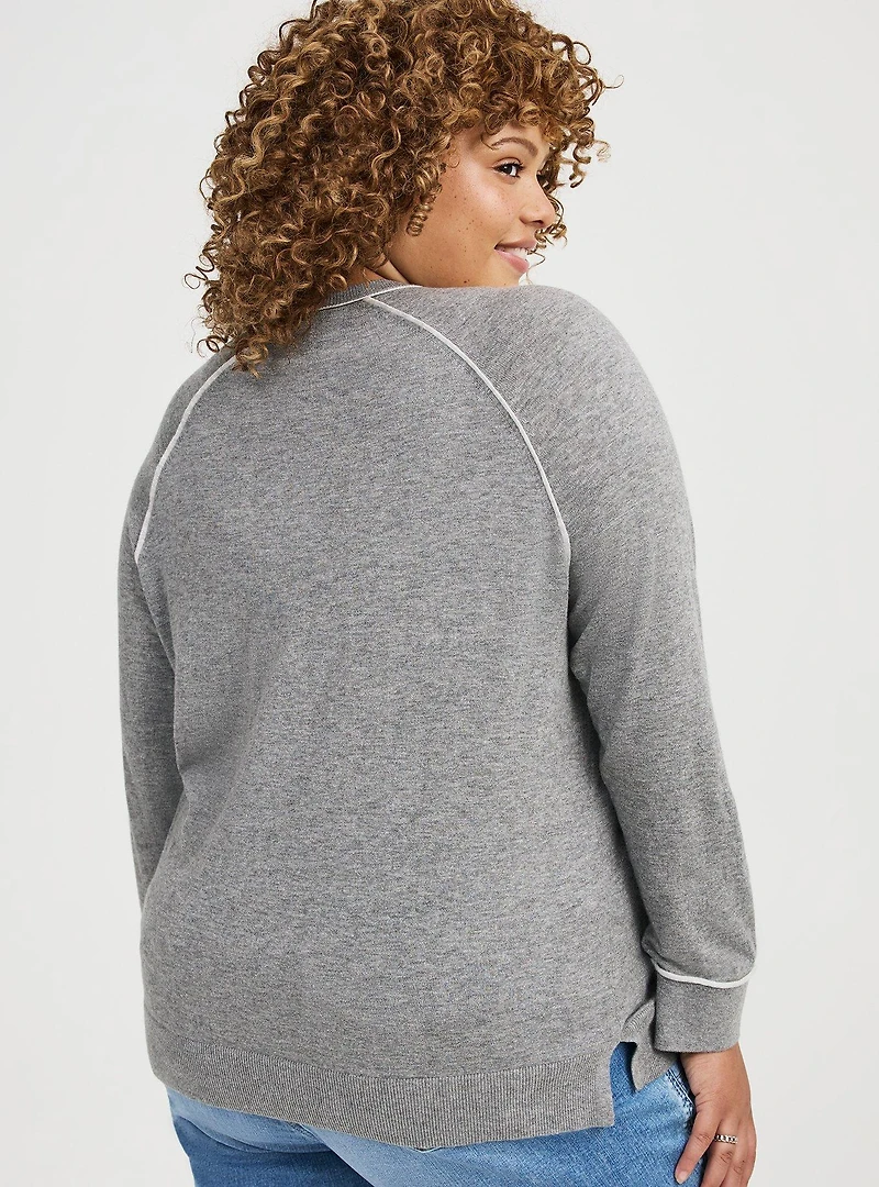 V-Neck Raglan Sweater
