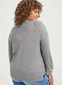 V-Neck Raglan Sweater