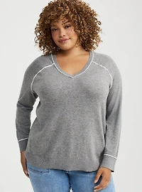 V-Neck Raglan Sweater